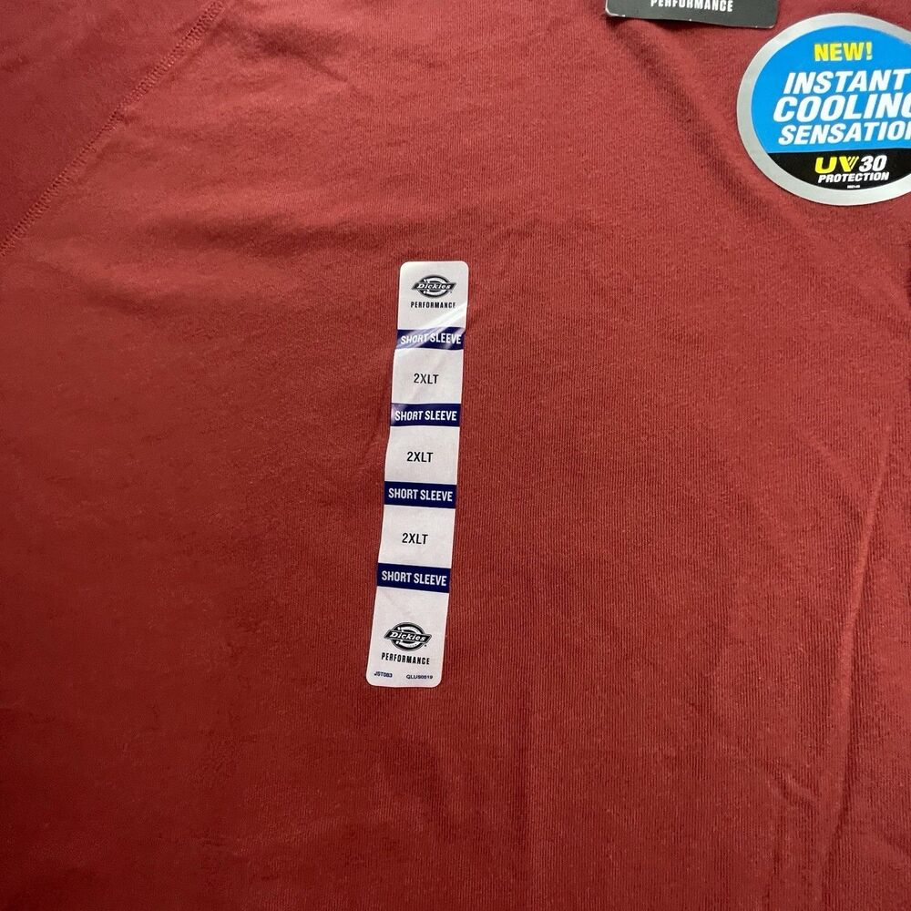 Dickies Cooling Temp IQ Shirt Mens 2XLT Red Pocket Tall Work Wear Performance - Picture 2 of 12